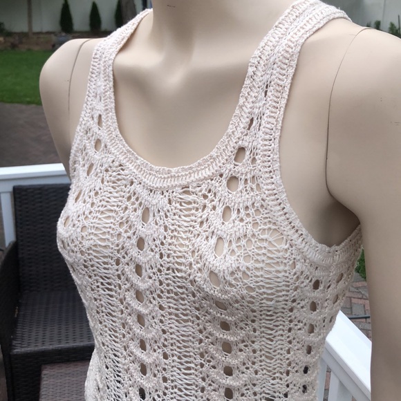 LUCKY BRAND FRINGE CROCHET SOFT BOHO TANK TOP - Picture 3 of 8